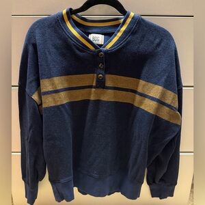 BDG Navy striped button sweater